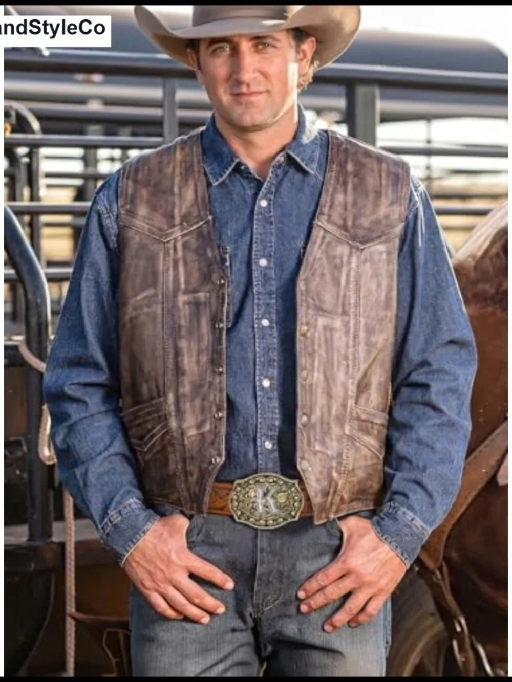 Western Belt Buckle Initial K Cowboy Rodeo Floral Metal Alloy for Men Women